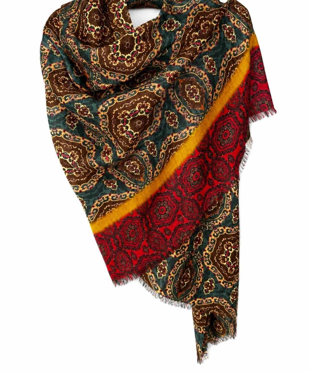 NEW DOLMA women's amarantha wool silk scarf in multicolor